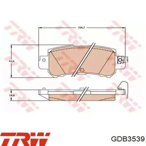 Купити GDB3539 TRW Задні колодки