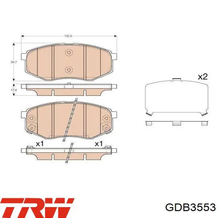 Гальмівні колодки TRW GDB3553 ціна, від 28.70 USD