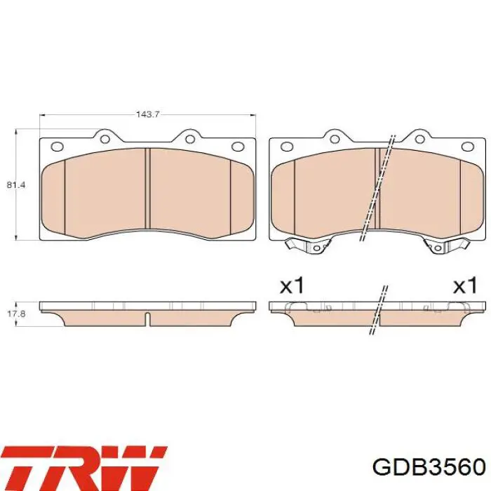 GDB3560 TRW Передні гальмівні колодки