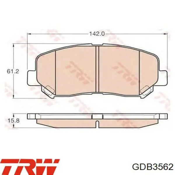 GDB3562 TRW колодки гальмівні передні, дискові