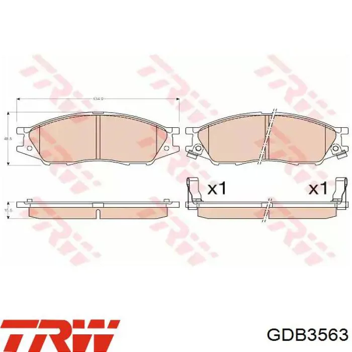 GDB3563 TRW колодки гальмівні передні, дискові