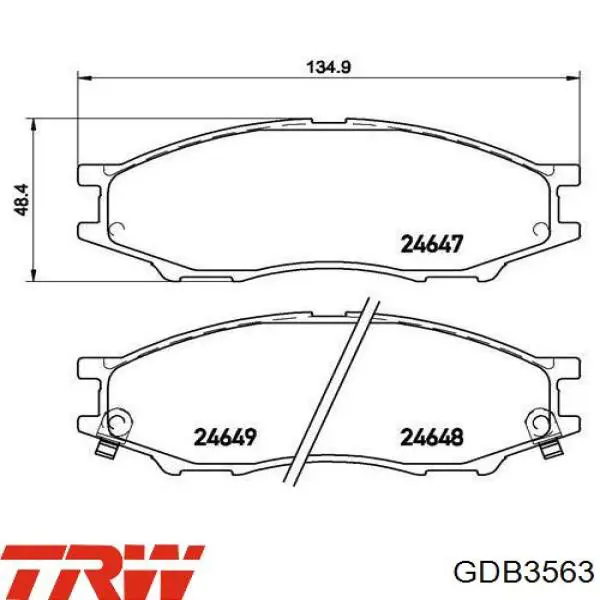 Купити GDB3563 TRW Колодки гальмівні передні, дискові