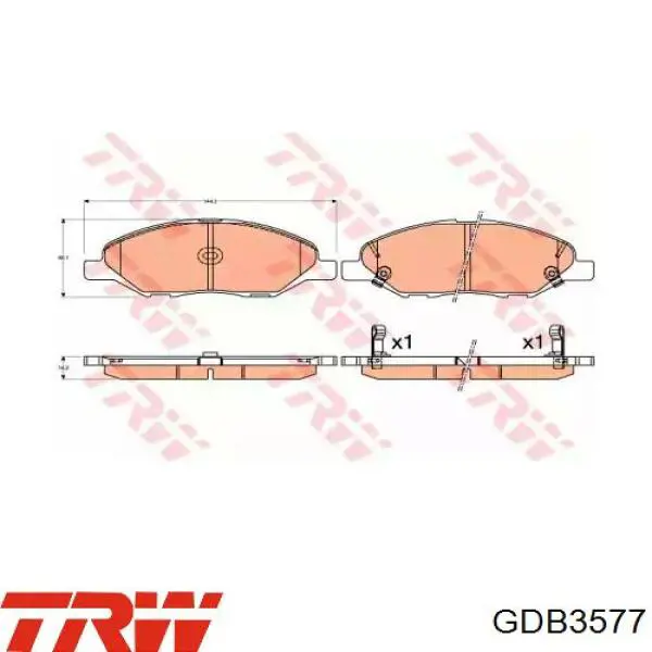 Гальмівні колодки TRW GDB3577 ціна, від 24.63 USD