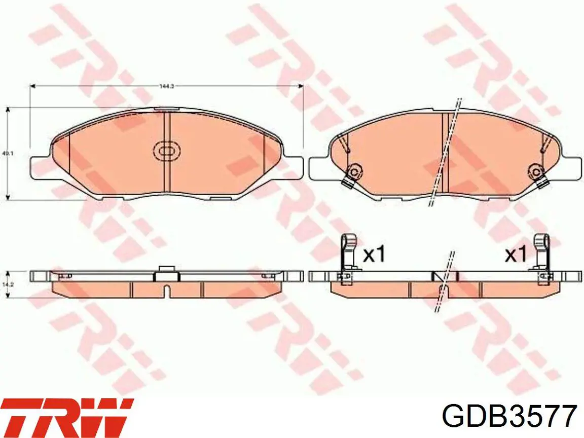 GDB3577 TRW колодки гальмівні передні, дискові