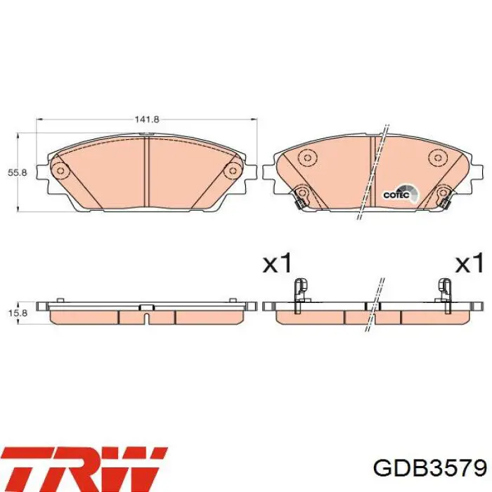 Гальмівні колодки TRW GDB3579 ціна, від 23.46 USD