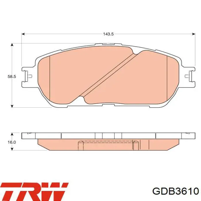GDB3610 TRW колодки гальмівні передні, дискові