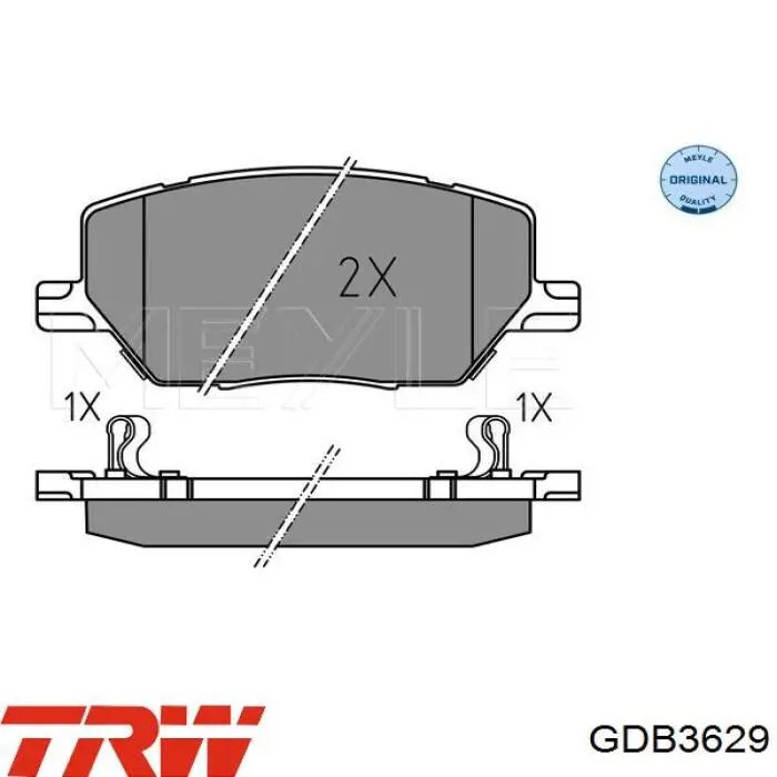 Купити GDB3629 TRW Колодки гальмівні передні, дискові