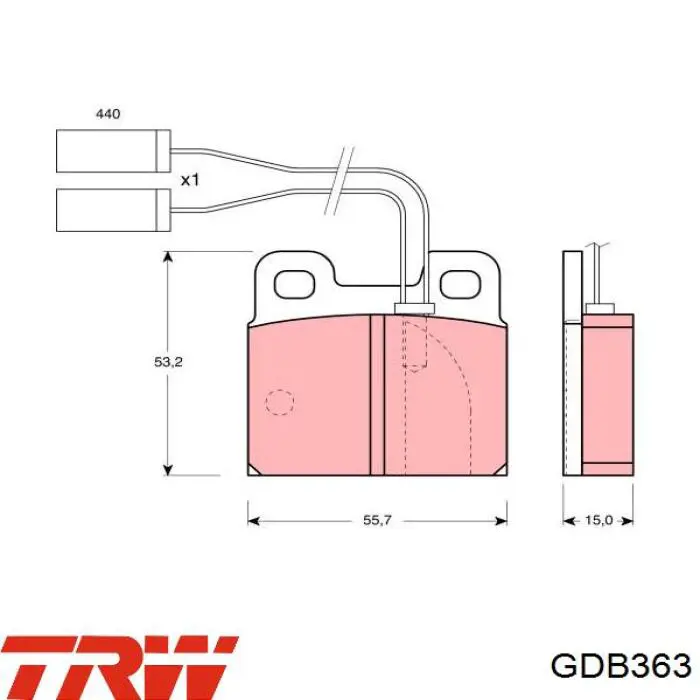 Купити GDB363 TRW Задні колодки