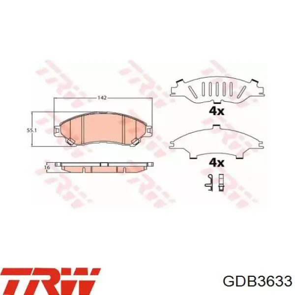 Передні тормозні колодки VKBP80239A SKF