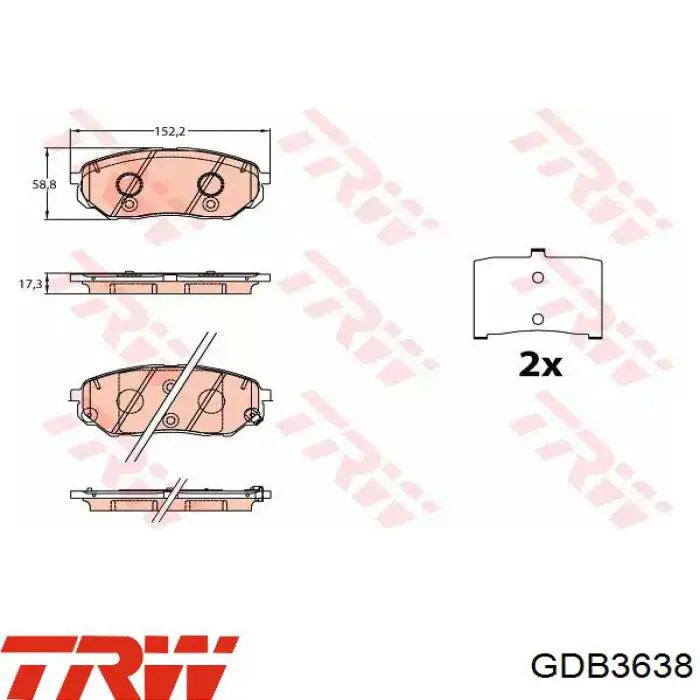 Гальмівні колодки TRW GDB3638 ціна, від 32.90 USD