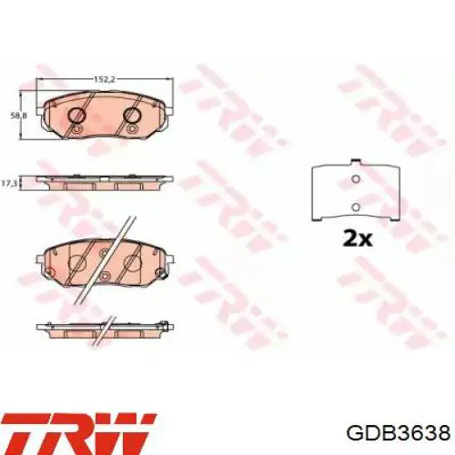 GDB3638 TRW Передні гальмівні колодки
