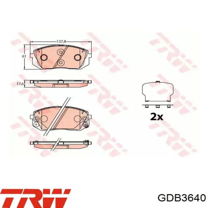 Гальмівні колодки TRW GDB3640 ціна, від 47.19 USD