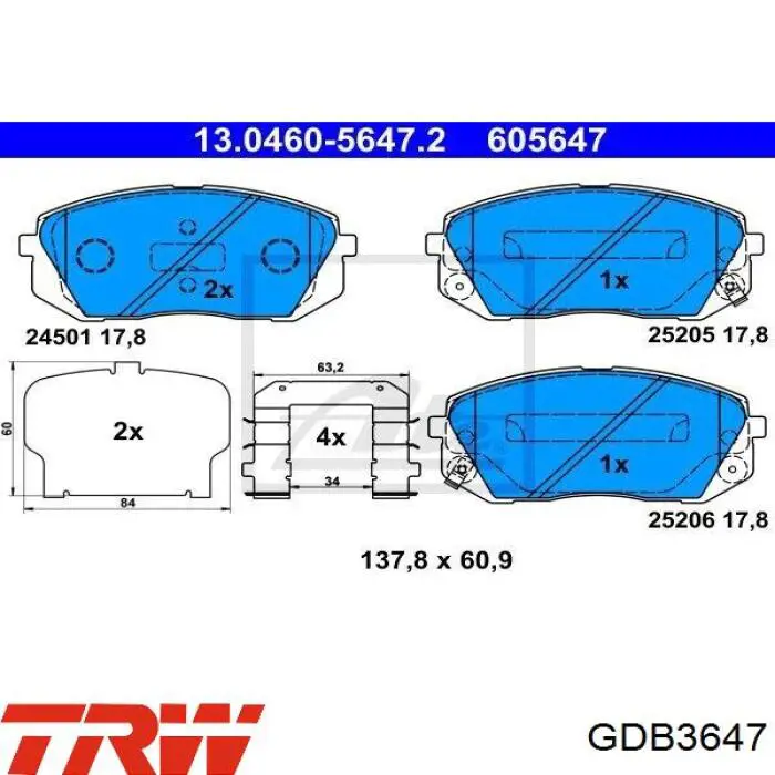 Тормозні колодки TRW GDB3647