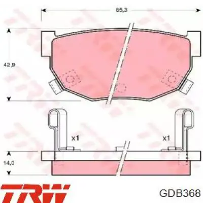Купити GDB368 TRW Задні колодки