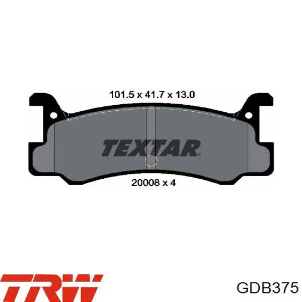 Задні гальмівні колодки TRW GDB375 ціна, від 20.70 USD