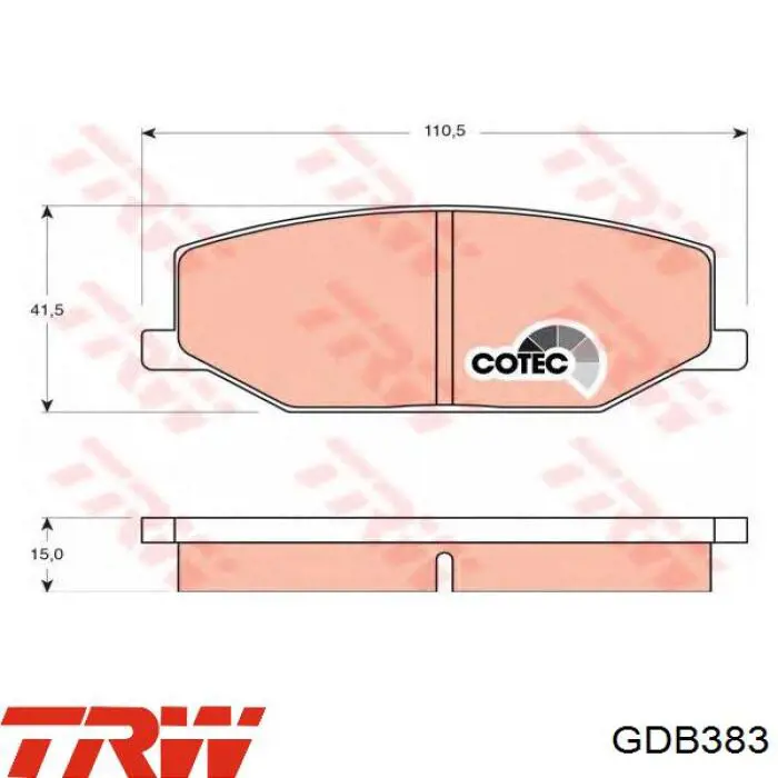 Тормозні колодки TRW GDB383