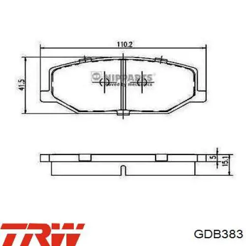 Купити GDB383 TRW Колодки гальмівні передні, дискові