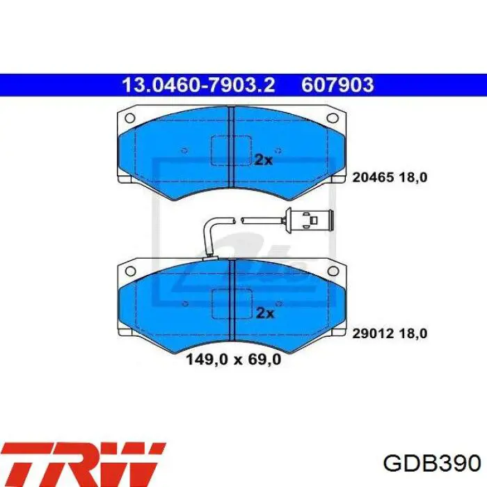 Гальмівні колодки TRW GDB390 ціна, від 19.99 USD