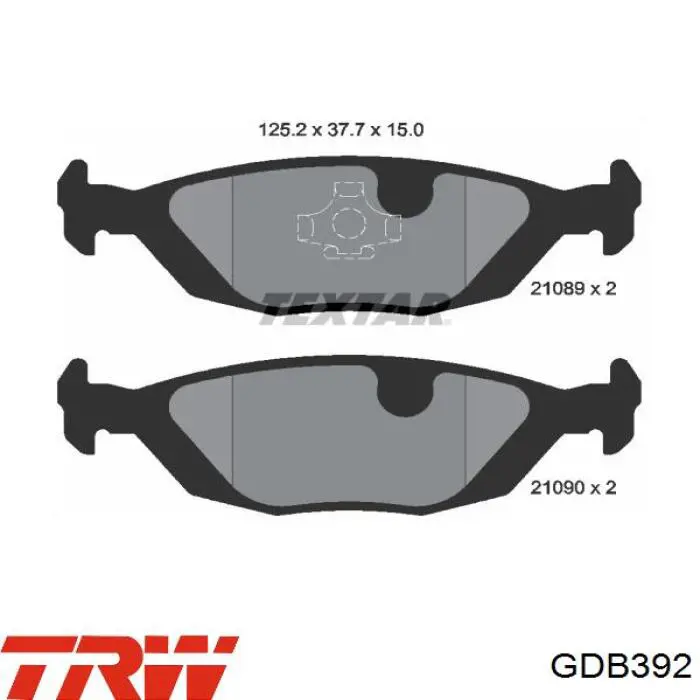 Задні гальмівні колодки TRW GDB392 ціна, від 17.18 USD