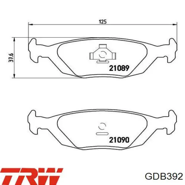Купити GDB392 TRW Задні колодки