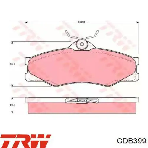 Купити GDB399 TRW Колодки гальмівні передні, дискові
