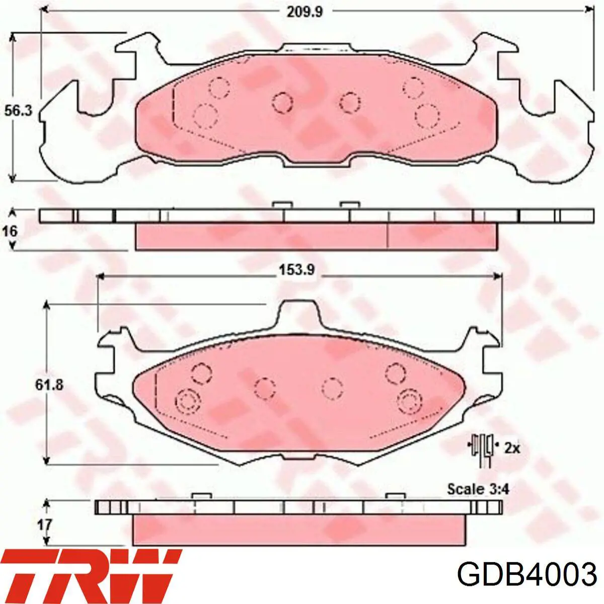 ZX219 Wagner Передні гальмівні колодки