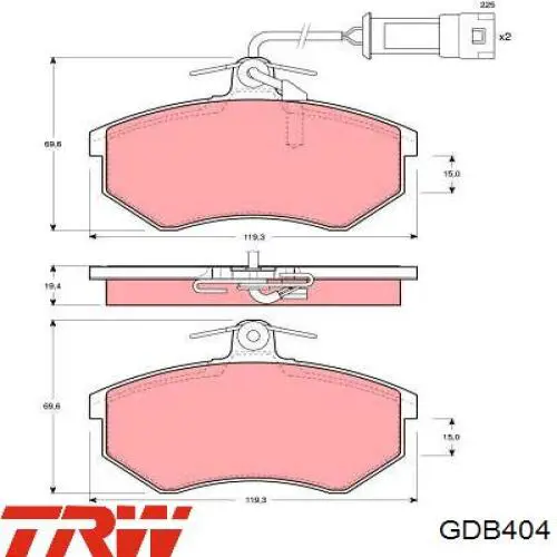 Гальмівні колодки TRW GDB404 ціна, від 20.27 USD