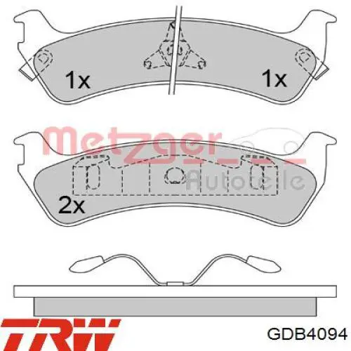 Задні гальмівні колодки Ford 5262349 ціна, від 24.21 USD