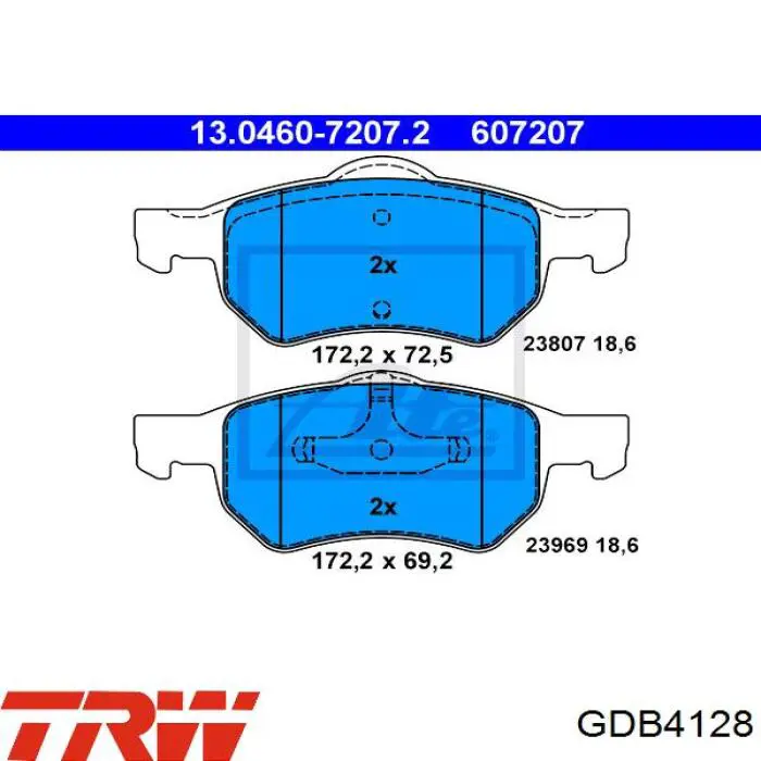 Колодки гальмівні передні, дискові GDB4128 TRW