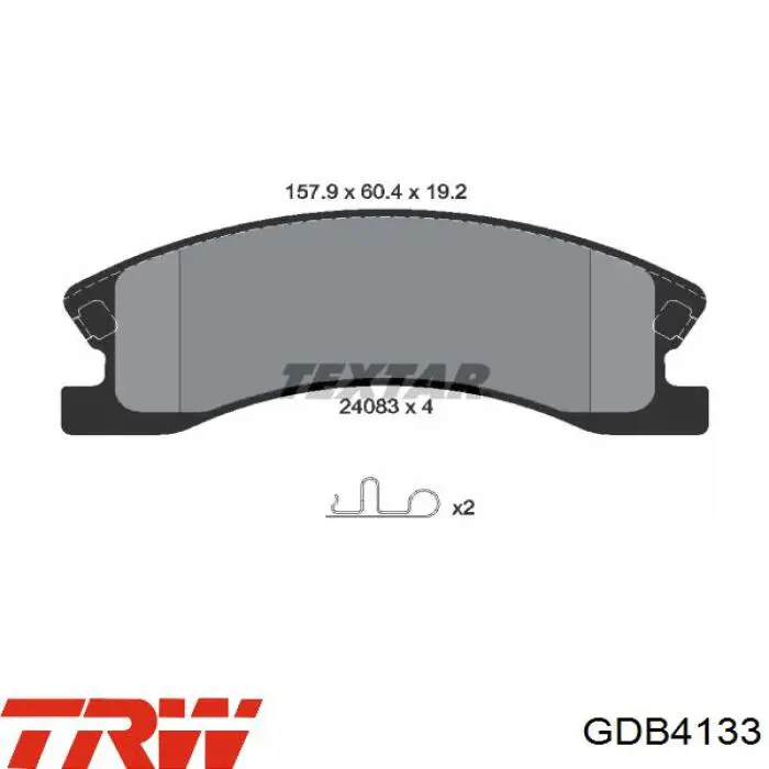 Купити GDB4133 TRW Колодки гальмівні передні, дискові
