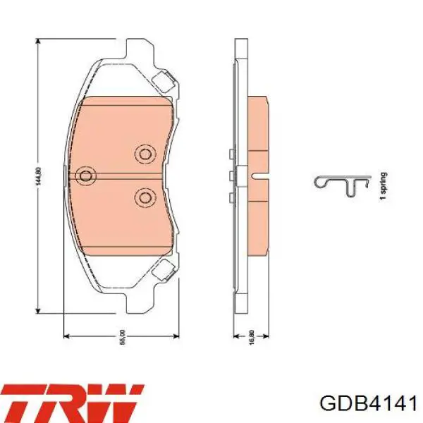Передні тормозні колодки GDB4141 TRW