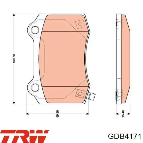 GDB4171 TRW колодки гальмові задні, дискові