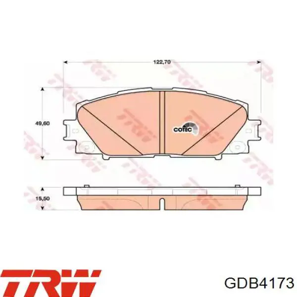 Купити GDB4173 TRW Колодки гальмівні передні, дискові