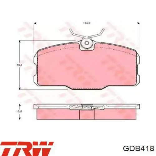 Гальмівні колодки TRW GDB418 ціна, від 21.92 USD