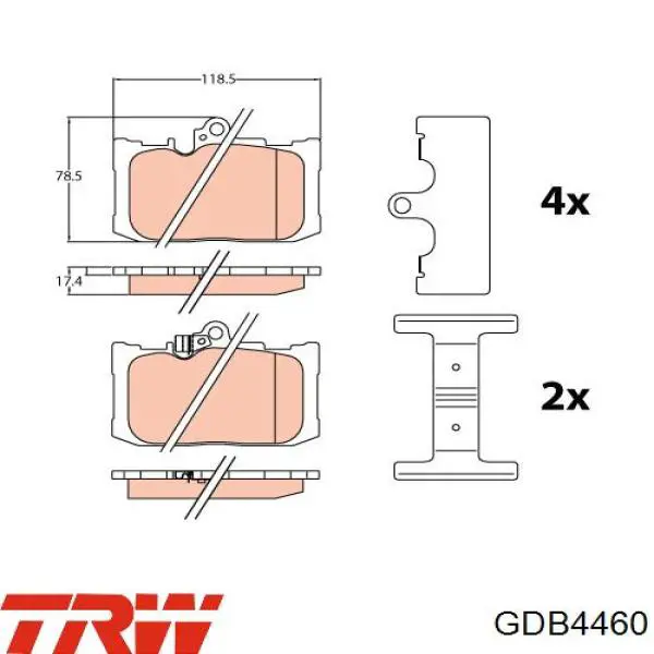 Колодки гальмівні передні, дискові GDB4460 TRW