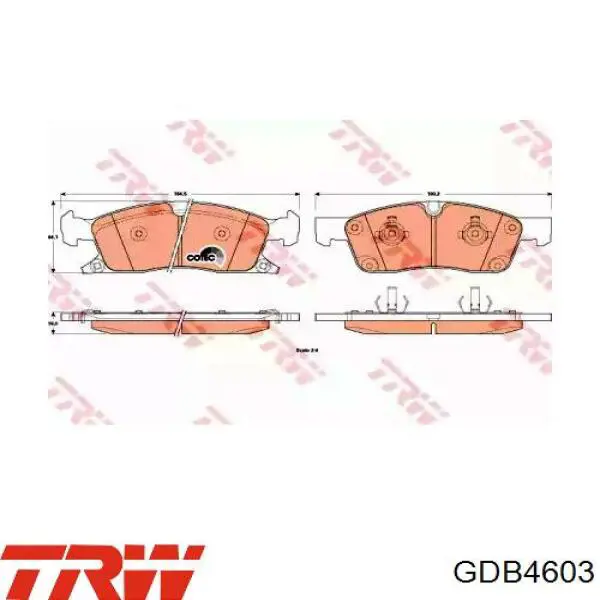 Колодки гальмівні передні, дискові GDB4603 TRW