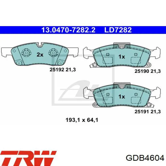 Колодки гальмівні передні, дискові GDB4604 TRW