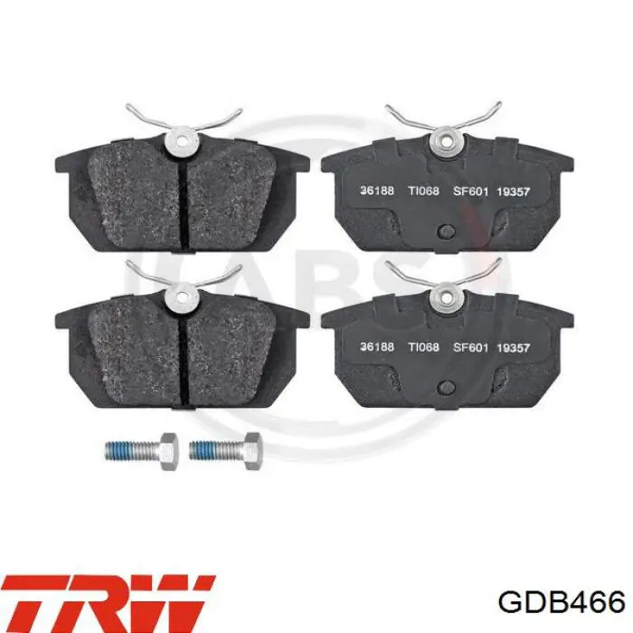 Купити GDB466 TRW Задні колодки