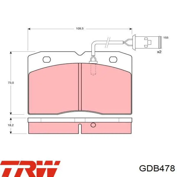 GDB478 TRW колодки гальмівні передні, дискові