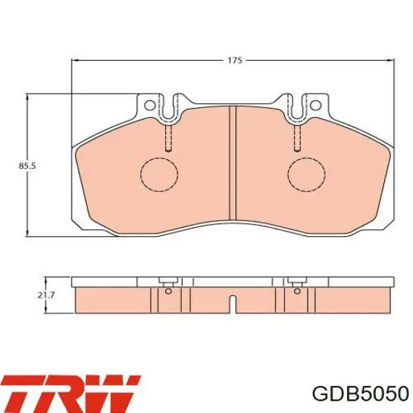 GDB5050 TRW колодки гальмові задні, дискові