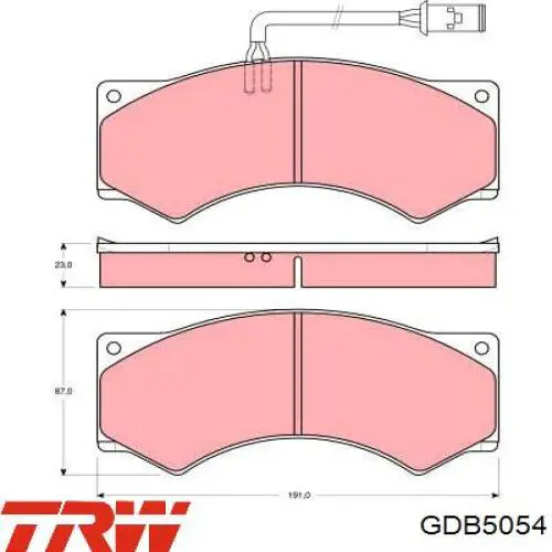 Купити GDB5054 TRW Колодки гальмівні передні, дискові