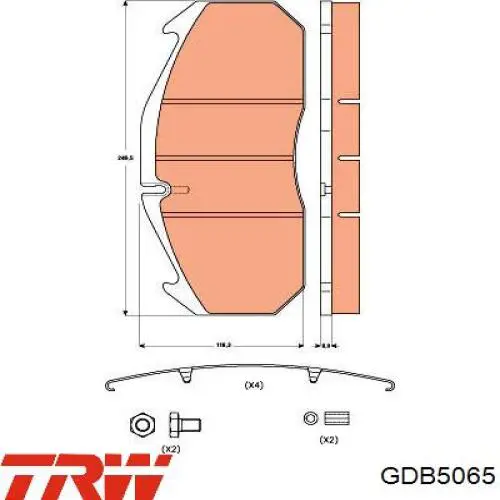 GDB5065 TRW колодки гальмівні передні, дискові