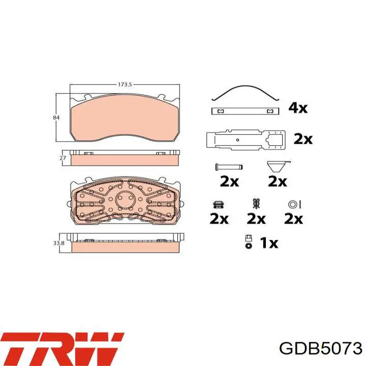 GDB5073 TRW Передні гальмівні колодки