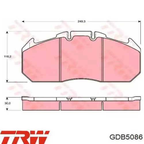 Купити GDB5086 TRW Колодки гальмівні передні, дискові