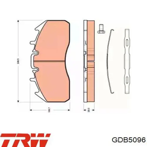 GDB5096 TRW колодки гальмівні передні, дискові