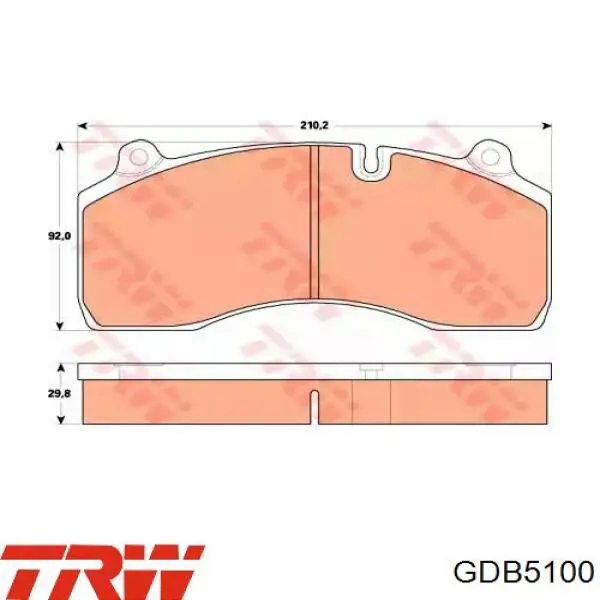 GDB5100 TRW колодки гальмівні передні, дискові