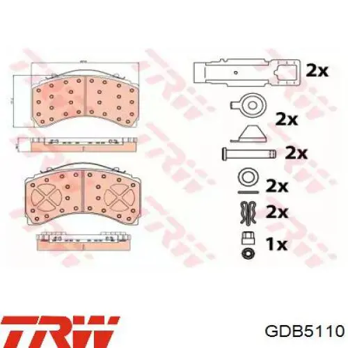 Задні дискові колодки TRW GDB5110