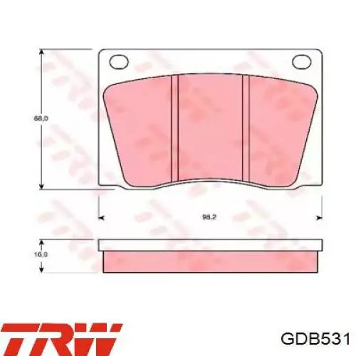 Гальмівні колодки TRW GDB531 ціна, від 17.95 USD