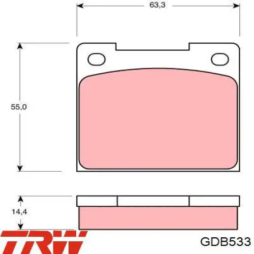 GDB533 TRW Колодки гальмівні задні, дискові