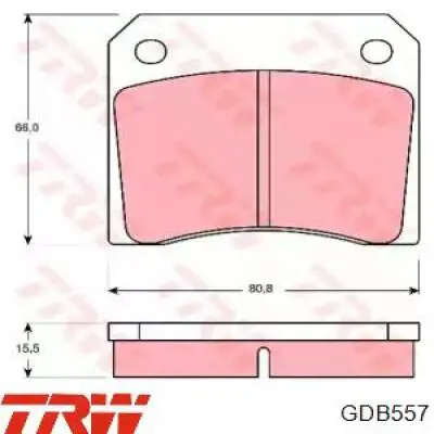 Задні гальмівні колодки TRW GDB557 ціна, від 23.30 USD
